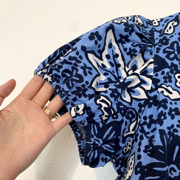 Sail to Sable Blue Floral Mini Dress (M) - Picture 6 of 10